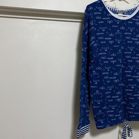 Harry Potter long sleeve blue tunic w/wizarding world design, size M - Picture 3 of 13